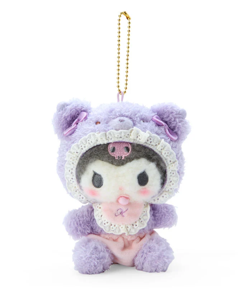 Kuromi In Baby Bear Mascot Plush Keychain Latekuma Series by