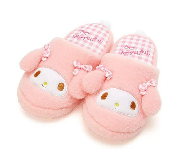 My Melody Face Furry Slippers by Sanrio