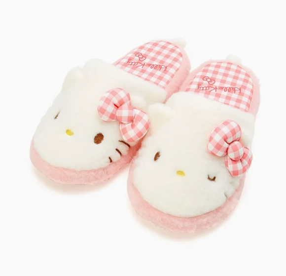 Hello Kitty Face Furry Slippers by Sanrio