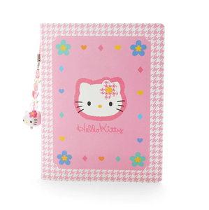 Hello Kitty Card File With Charm Houndstooth Flower/ Kaohana Series by Sanrio