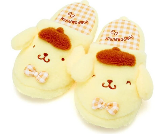 Pompompurin Furry Slippers Face Series by Sanrio