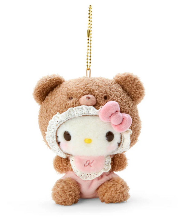 Hello Kitty In Baby Bear Mascot Plush Keychain Latekuma Series by Sanrio