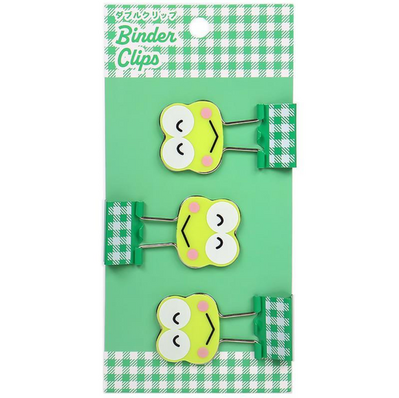 Keroppi Binder Clip Set Gingham Stationery Series