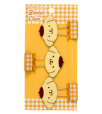 Pompompurin Binder Clip Set Gingham Stationery Series