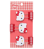 Hello Kitty Binder Clip Set Gingham Stationery Series 