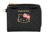 Hello Kitty Folding ( Black )Wallet Metal Emblem Face Series