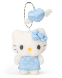 Hello Kitty Plush Mascot Keychain Blue Miniature Quilt Series