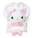  Hello Kitty Plush Lace, Rose & Frills Series . pink flowers, and a bow , white 