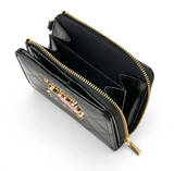 Hello Kitty Folding ( Black )Wallet Metal Emblem Face Series - Megazone