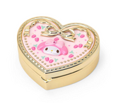 My Melody Compact Mirror With Accessory Case Heart Series - Megazone