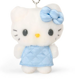 Hello Kitty Plush Mascot Keychain Blue Miniature Quilt Series - Megazone
