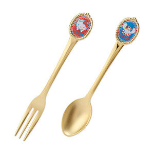 Hello Kitty & Cinnamoroll Dessert Spoon & Fork Set Cafe 2 Series by Sanrio