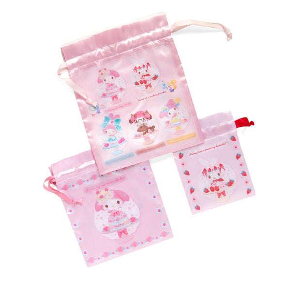 My Melody Drawstring Bag 3 pcs Set (Sweet Lookbook Series) by Sanrio