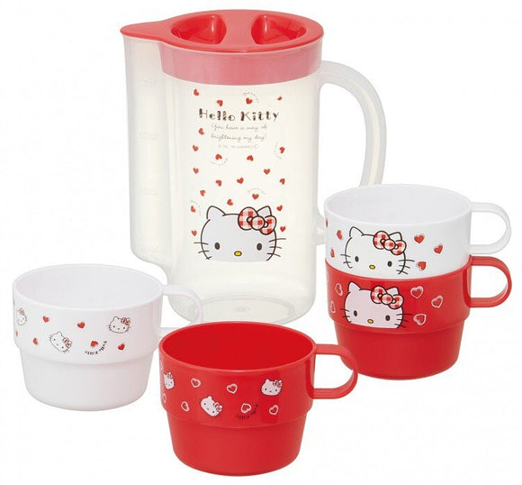 Hello Kitty Cup Set Inside Measuring Pitcher hearts by Sanrio