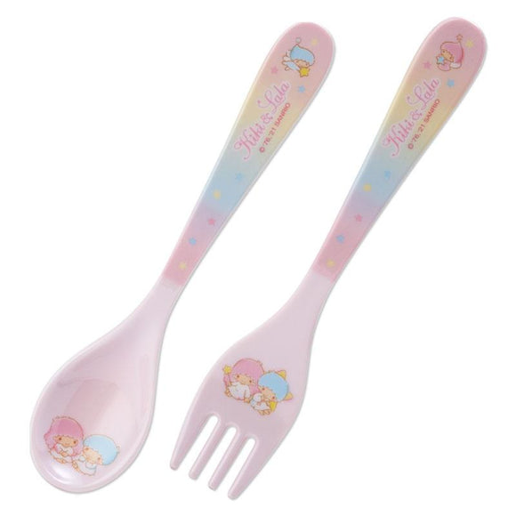 Little Twin Star Plastic/ Melamine Spoon & Fork Set by Sanrio