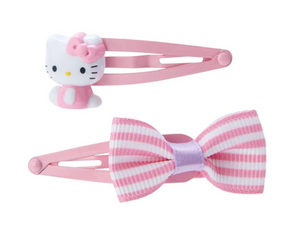 Hello Kitty Ribbon Hair Clip Set ( Pink ) by Sanrio