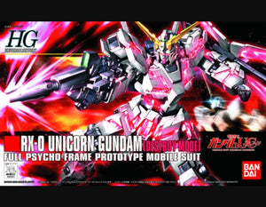 (HGUC) #100 1/144 RX-0 Unicorn Gundam [Destroy Mode] Full Psycho-Frame Prototype Mobile Suit - Megazone